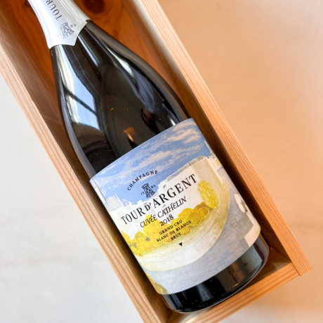 The artist cuvée - Wooden case with 1 Champagne cuvée Cathelin