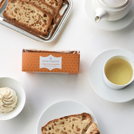Citrus and golden raisin cake