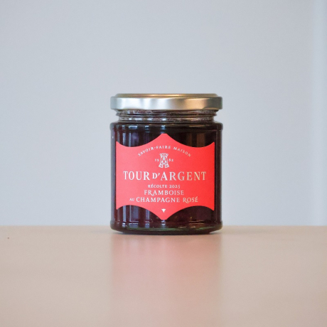 Confiture framboises au Champagne Rosé Tour d'Argent